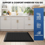Mattitude 4/5 Inch Thick Kitchen Mat Cushioned Anti-Fatigue Floor Mat Water Resistant Non-Slip Mats and Rugs Standing and Comfort Desk Mats for House Sink Office Laundry (Black, 22"x36")