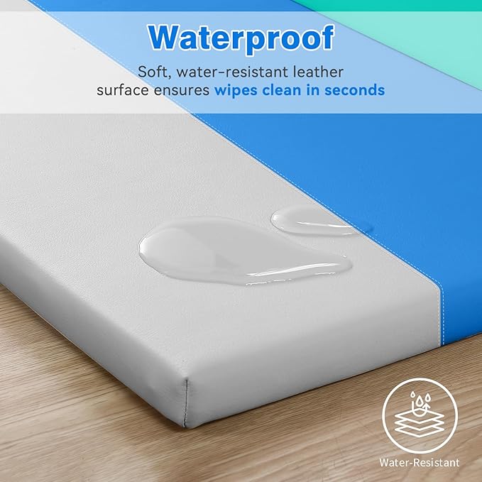 Foam Baby Play Mat: PU Leather Waterproof Kids Trifold Floor Playmat - Large Play Mat for Playpen Fodable Mattress Soft Toddler Mattress Infant Cushion for Preschool