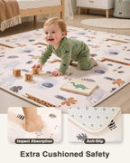 Baby Play Mat for Floor,1.2" Thick 50x50 Playpen Mat,Safe Padding Tummy Time Mats for Babies and Infants Toddlers,Cushioning Foam Mats for Kids Crawling,Non-Slip Baby Playmat,Yoga,Tatami,Nursery Rug