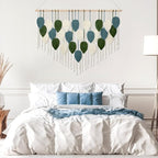 KHOYIME Macrame Wall Hanging Large Boho Home Decor, Bohemian Leaves Tapestry Modern Handmade Yarn Woven Feather Leaf Chic Wall Art Decorations for Bedroom Living Room Nursery Backdrop 51.5"W X 33.5"L