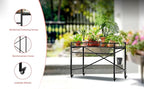 Zhongma Window Height Sturdy Metal Plant Stand with Wheels, 36.6 x 16 x 26.2 in High, Heavy Duty Succulent Shelf for Home Indoor and Outdoor, 220 LBS Capacity & Heavy Duty Construction