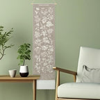 Geetery Vintage Floral Vertical Tapestry Wall Hanging Decor Long Flower Narrow Botanical Fabric Wall Art Hanging Reference Illustrative Tassel Tapestry for Bedroom Living Room Home Decor Gift(Tan)