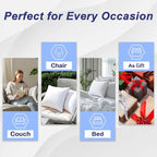 12x20 Pillow Insert Set of 2 – Soft Lumbar Pillow Inserts, Rectangular Cushion Inserts, Hypoallergenic Virgin Microfiber Filling, Machine Washable