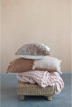 New Zealand Wool Tufted Pillow with Geometric Design