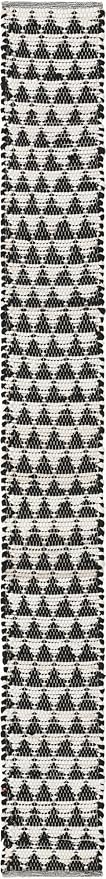 Unique Loom Chindi Jute Collection Area Rug (1' 2" x 10' Table Runner, White Black)