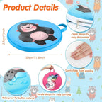 8 Pcs Kids Floor Cushions for Classroom Flexible Round Seating with Handle Soft Waterproof Floor Pillows with Cute Cartoon Animal Pattern for Elementary Daycare Preschool(Woodland Animals)