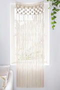 Mkono Macrame Curtain Boho Doorway Window Decoration Light Through Curtains Decor Handwoven Wall Hanging Art for Home Door Bedroom Wedding Backdrop Arch, Closet Room Divider, 29" W x 80" L