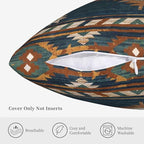 Aztec Western Throw Pillow Covers 16x16 Set of 2, Native American Pillow Covers Outdoor Decorative Pillow Case for Couch Bed Sofa Cushion Home Decor