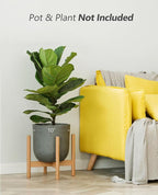 Mkono Plant Stand Mid Century Wood Flower Pot Holder (Plant Pot NOT Included) Modern Potted Stand Indoor Display Rack Rustic Decor, Up to 12 Inch Planter, Natural
