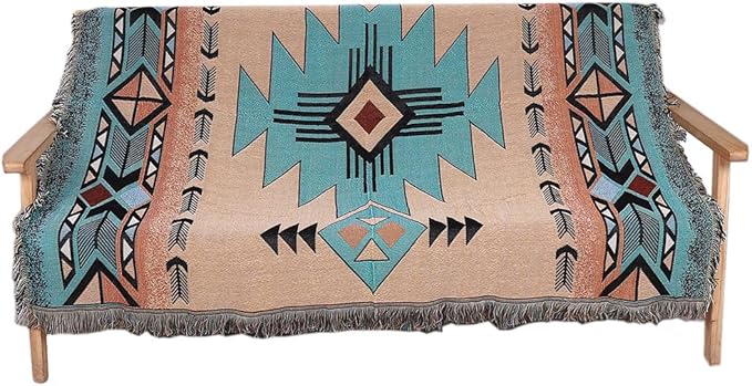 Hopstar Aztec Throw Blanket Navajo Indian Blankets and Throws Boho Western Decor Couch Cover Blanket for Bed Sofa Living Room Beach Travel 51"x63"
