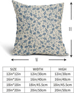 Light Blue Floral Pillow Covers 20x20 Set of 2 Vintage Rustic Old Style Cute Small Flower Blue Cream Print Decorative Outdoor Pillowcases Farmhouse Throw Cushion Case Decor for Couch Sofa Bed