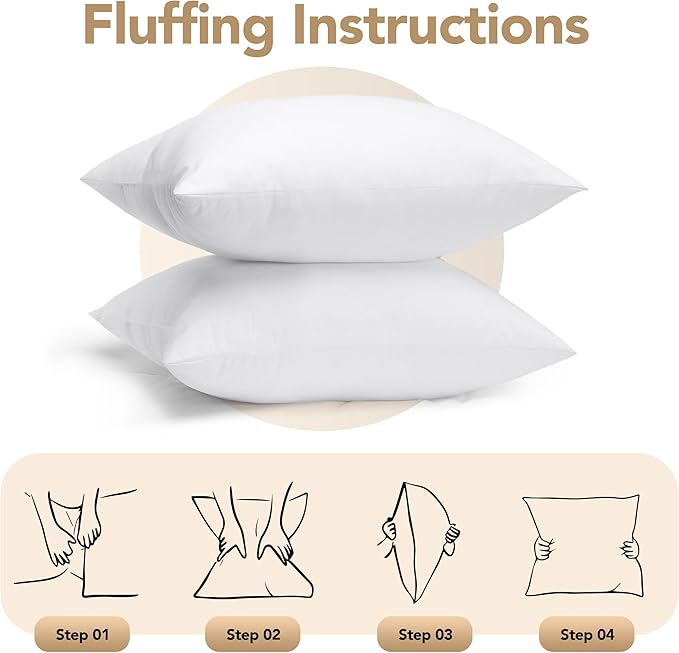 Utopia Bedding Outdoor Pillow Inserts 18 x 18 Inches (Pack of 2, White), Water Resistant Garden Throw Pillows for Patio and Porch Furniture