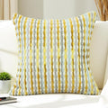 Boho Chenille Striped Pillow Cover 18x18 Inch, Decorative Pillow Cover for Couch Bed Sofa Living Room Bedroom Farmhouse Modern Home Decor Accent Pillowcases Set of 1, Yellow White