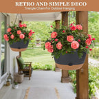 3 Pack Hanging Planters Set, 10 + 10 + 8 Inch Self-Watering Hanging Plant Pot, Macrame Plant Hanger with Pot, Ceiling Hooks, Removable Saucer and Drainage Holes for Indoor, Outdoor Plants - Black