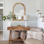 LOSOUR Arched Mirror, Farmhouse Decor Solid Wood Frame Wall Mirror, Bathroom Mirrors, Large Vintage Mirror for Bathroom, Living Room,Bedroom, Entryway, Hallway,Foyer (Brown, 20inch*30inch)
