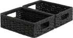 StorageWorks Small, Pantry Baskets, Wicker Storage Baskets for Organizing, Pantry Organizers and Storage, Black, 2-Pack
