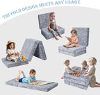 MeMoreCool Glow Dinosaur Foldable Floor Mattress for Kids, Trifold Nap Mat for Toddlers, Portable Daycare Sleeping Futon or Floor Bed, 57x22 Inch