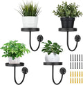 4 Pack Wall Plant Holder,Wall Planters for Indoor Plants,Plant Hanger Indoor,Metal Plant Wall Hanger,Hanging Plant Holder（Black）
