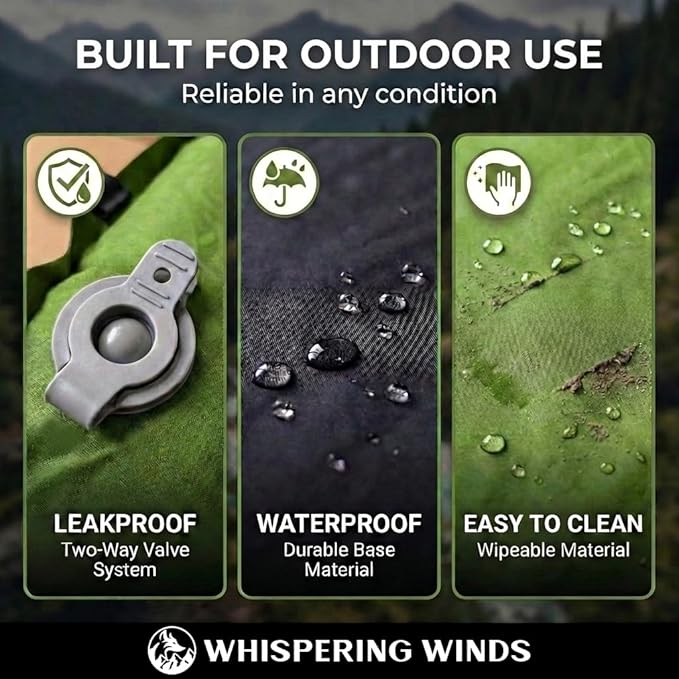 Whispering Winds Inflatable Seat Cushion - Comfortable Blow-up Foam Pad for Airplane, Travel, Stadium, Outdoors, Camping, Car & More