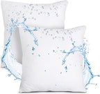 Utopia Bedding Outdoor Pillow Inserts 18 x 18 Inches (Pack of 2, White), Water Resistant Garden Throw Pillows for Patio and Porch Furniture