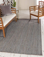Unique Loom Braided Jute Collection Area Rug - Dhaka (5' 1" x 8' Rectangle, Gray)