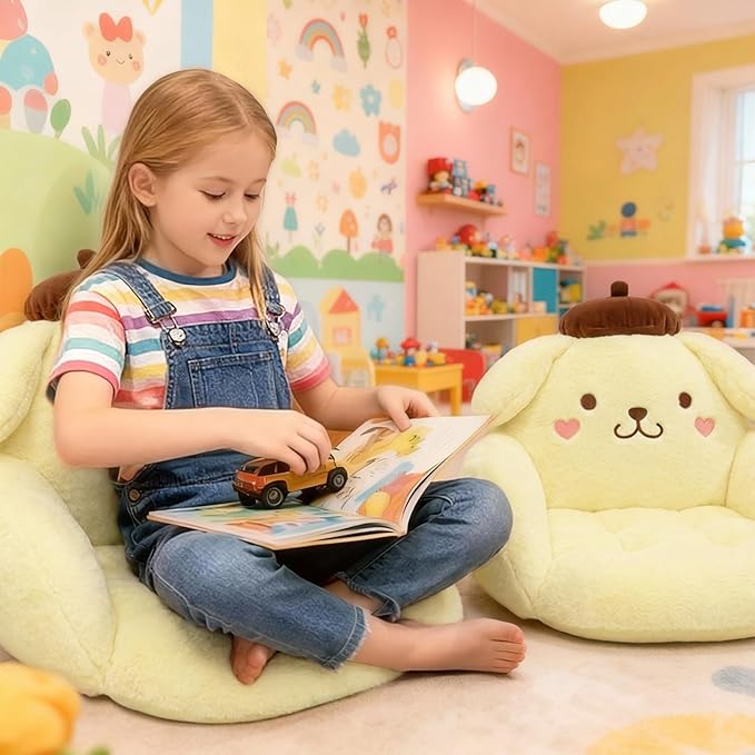 Ohjijinn Kawaii Cushion Chair, Comfy Cartoon Plush Seat Cushion, Floor Pillow Floor Cushions, Cute Office Chair Cushion Room Decor for Girls Woman