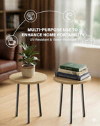 Plant Stand for Indoor 2 Pack: Plant Table 14inch Wooden & Metel Heavy Duty Plants Stool - Mid Century Modern Design for Bedroom/Living Room/Patio/Garden