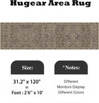 HUGEAR 2'6''x10 Runner Rug Machine Washable Retro Brown Hallway Area Rug Indoor Vintage Rug Floral Low Pile Carpet Soft Throw Rug Bedroom Living Room Office Dining Room Kitchen Laundry Room Non Slip