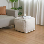 Pouf Ottoman Stuffed Modern Foam Filled Foot Rest Poufs for Living Room Chair Decorative 20 X 15 Inches Boho Relax Stool Floor Poufs Foot Rest for Living Room,Beige