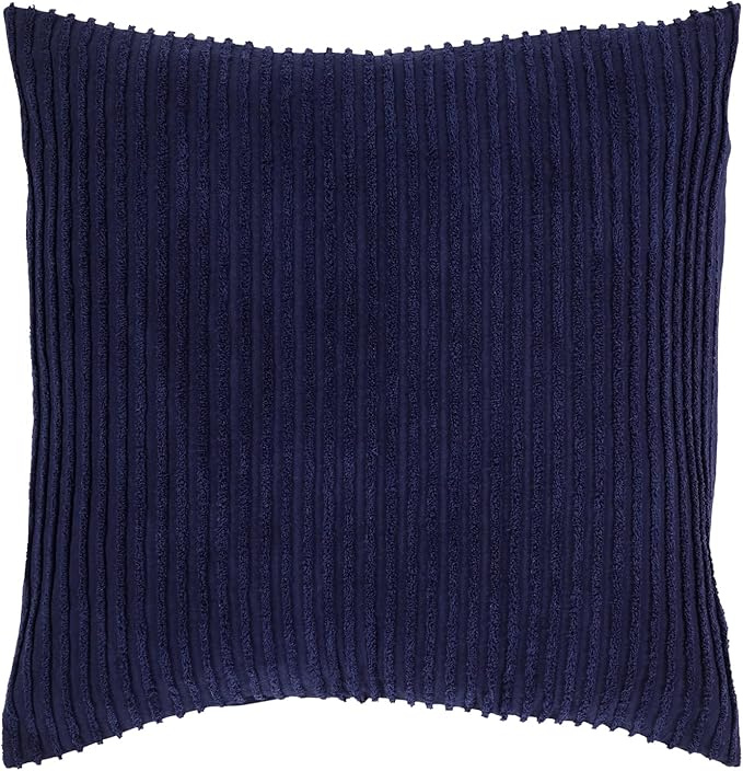 Better Trends Chenille Bedspreads Queen Size, Navy 100% Cotton Chenille Stripe Design Tufted Bedding Coverlet Soft Lightweight, 102"x110" with 2 Sham 3 Pieces Set Jullian Collection