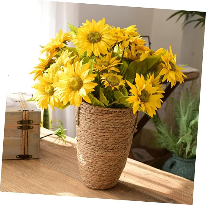 Handmade Rattan Flower Basket Decorative Plant Pot for Indoor Plants Vase Filler Boho Decor