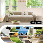 ROOMLIFE Boho Beige Couch Cover for Dogs, Washable Non Slip Furniture Protector Couch Sofa Covers for 3 Cushion Couch, Soft Chenille Couch Cover Throw Blanket with Tassels 71''X150''