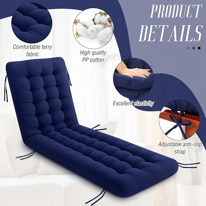Long Floor Cushion Large Floor Cushion with Brushed Cotton 74.8 x 27.5 x 3.15 in Jumbo Lounger Pillow for Outdoor Indoor Bay Window Meditation Yoga Reading Sleeping(1 Pc,Navy Blue)