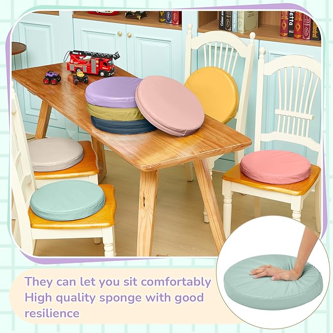 Juexica 8 Pcs Extra Thick Flexible Seating Floor Cushions Assorted Colored Floor Pillow Classroom Seat Cushions Soft Classroom Seating for Kids Learning Daycare School Chair(Hippie Boho)
