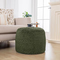 Asuprui 20x14 Inch Unstuffed Ottoman Pouf Cover – Lightweight Foot Rest, Floor Bean Bag Chair, Storage Pouf for Living Room, Bedroom & Balcony (Filler Not Included) (Green)