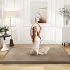 Baby Play Mat for Floor Nursery Rug Muscle Mat Area Rug Playroom Rug 47"x47" Playpen Mat Memory Foam 1.3" Thick Crawling Mat for Babies,Toddlers, Infants, Kids,Camel