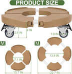 ToLanbbt 2 Pack Plant Caddy Stands with 360° Wheels Adjustable 15-22 IN Rolling Stands Heavy Duty Large Plant Carts Dolly with Casters 440lbs Capacity for Large Planter, Garden Pot, Flower Pot, Khaki