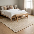 4x6 Cotton Jute Rug Hand Woven Natural Farmhouse Area Rugs for Living Room Bedroom Kitchen Hallway Entryway- Rustic Vintage Bohemian Decor - 4' x 6', (Cotton Jute)