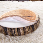 HYSEAS Decorative Round Throw Pillow, 3D Digital Print Comfortable Kids Funny Cute Wood Log Pillow Circle Seating Floor Cushion for Home, Couch, Sofa, Bedroom, Living Room, Stump, 16 x 2.75 Inch