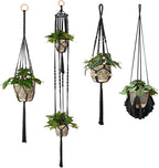 ANROYE Macrame Plant Hanger for Indoor Set of 4, Bohemian Hanging Planter with Tassels for Flower Pot, Boho Decorative Houseplant Rope Holder for Home Decor Bedroom Window Farmhouse