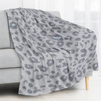 Throw Blanket for Couch, 300GSM Warm Soft Cozy Flannel Blanket, Cute Blanket for All Seasons Bedroom Home Decor Gifts, Luxury Grey Leopard 50x60 Inches