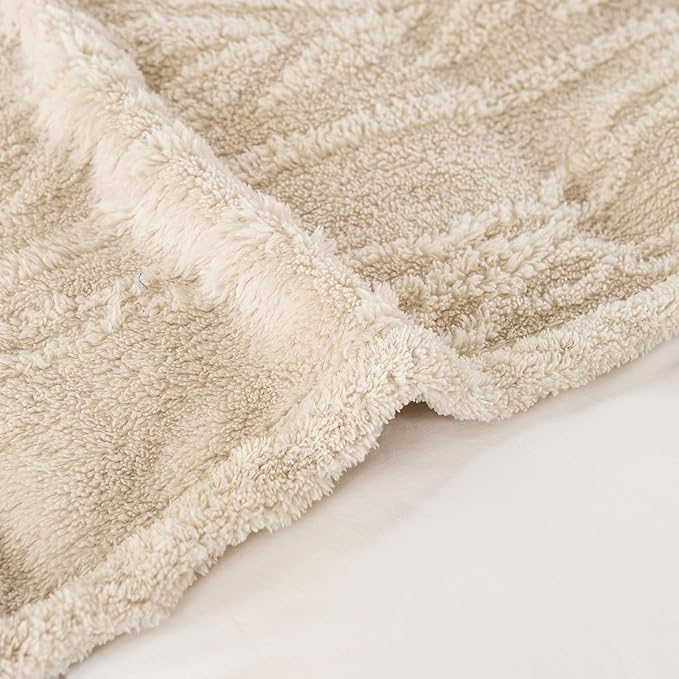 YUSOKI Queen Size Blanket Single Layer,Weight(4.4lb),370GMS-3D Stylish Design for Gift Home Decor (Linen,90"x90")