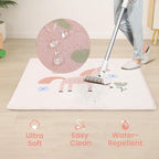 Baby Play Mat for Floor,1.3" Thick Cushioned Playpen Mat 50"x50",Extra Soft Elasti-Foam,Water Repellent Coral Velvet,Non-Slip for Crawling&Tummy Time,Infant Toddler Kids Nursery Rug(Unicorn)