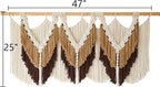 Macrame Wall Hanging Boho Wall Hanging Brown Dorm Wall Decor Craftsmanship Handmade Tassel Knotting Boho Fiber Art Home Room Decor 47" W x 25" L