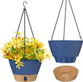 ZMTECH 2 Pack 10 Inch Hanging Planters for Indoor Plants, Modern Hanging Planter with Visible Water Level Window & Removable Tray, Decorative Plant Hanger Indoor for Home Garden