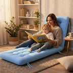 Long Floor Cushion Large Floor Cushion with Brushed Cotton 74.8 x 27.5 x 3.15 in Jumbo Lounger Pillow for Outdoor Indoor Bay Window Meditation Yoga Reading Sleeping(1 Pc,Light Blue)
