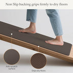 GENIMO Kitchen Mats for Floor 2PCs, Washable Anti Fatigue Mat for Cushioned, 17.3"x47"+17.3"x30", Waterproof Kitchen Rugs, Non Slip Comfort Standing Mat Rug for Home, Sink, Laundry, Chocolate