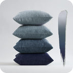 Topfinel Decorative Throw Pillow Covers Cushion Cases, Set of 4 Soft Velvet Modern Double-Sided Designs, Mix and Match for Home Decor, Pillow Inserts Not Included (24x24 inch, Blue)