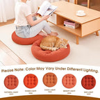 4Pcs Floor Pillows for Adults, 22x22x6 Inch Meditation Cushions, Large Round Sitting Cushion Living Room Memory Foam Pillow for Sitting (4, Orange, 22x22x6 Inch)