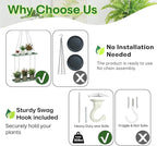 Shinehola Hanging Planters for Indoor Outdoor Plants (Length - 15.5"), Plant Hanger Indoor | Large Metal Hanging Plant Holder, 2-Tier Hanging Planter Shelf, No Plant/Pot Included (Green, 2-Tier)